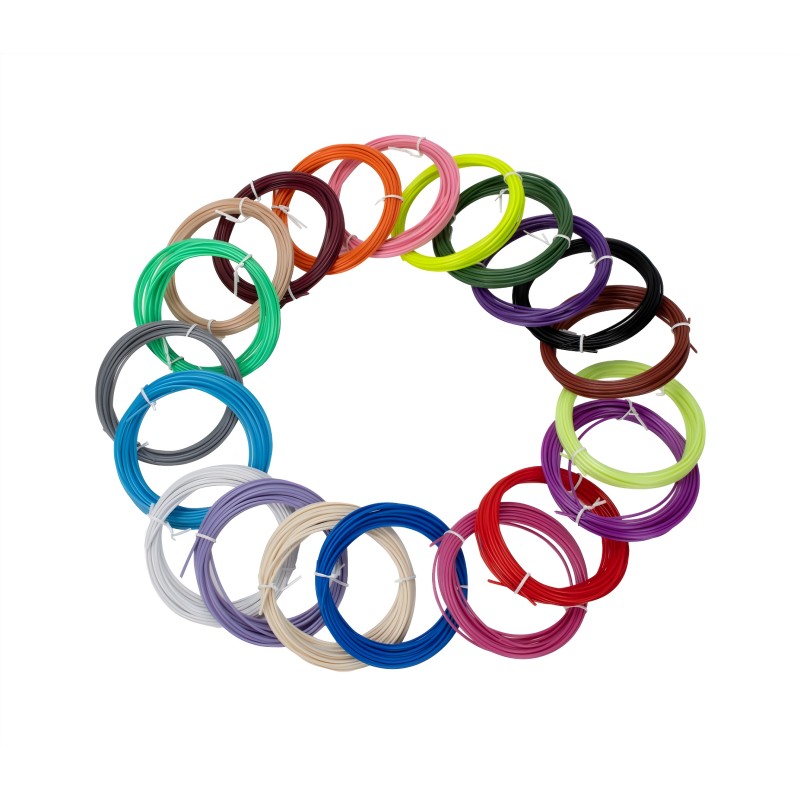 Filamente de schimb AERIUM pentru pixuri 3D, 1,75 mm PLA, 5 metri × 20 culori
