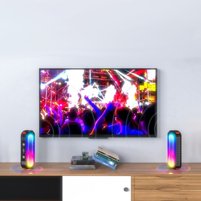 Boxă portabilă Bluetooth cu panou solar AERIUM T5000 LED TWS