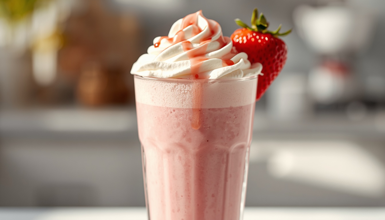 Milkshake cremos cu căpșuni